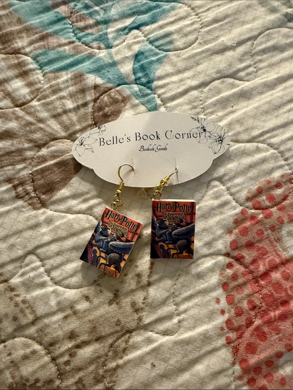 Harry Potter Book Cover Dangle Earrings - Red, Black, Blue